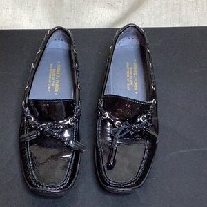 Donald Pliner Lacey Black Patent Leather Loafer